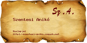 Szentesi Anikó névjegykártya